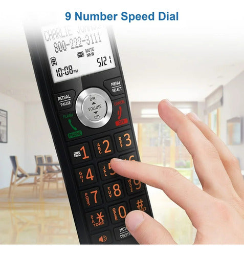 Teléfono Inalámbrico At&t Cl82167 Dect 6.0 Contestadora Negro