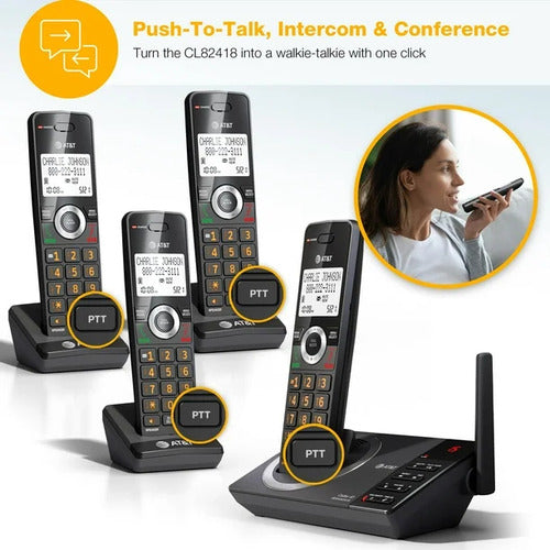 Teléfono Inalámbrico At&t Cl82418 4 Auriculares Contestadora