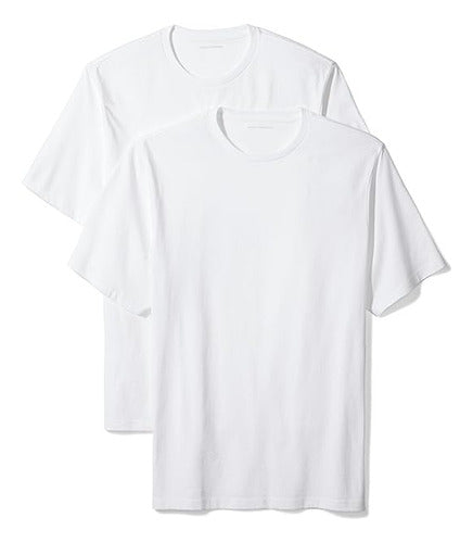 Playera Amazon Essentials 2 Pack Negra/blanca Cuello Redondo Blanco Lisa Ch Lisa