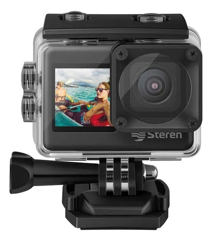 Cámara Deportiva Sumergible 4k Wi-fi* Con Doble Pantalla Negro