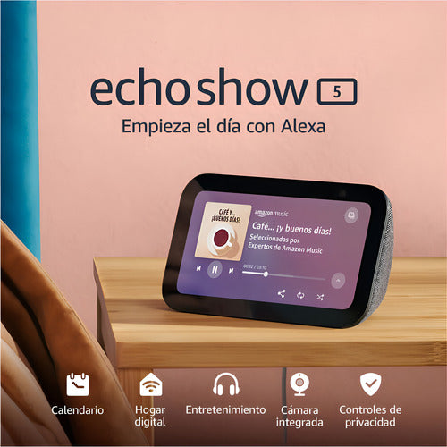 Bocina Amazon Echo Show 5 3ra Generación 5.5 Pulgadas Negra - Carbón