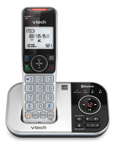 Teléfono Inalámbrico Ampliable Bluetooth Vtech Vs112 Dect 6.0 Para El Hogar Con Contestador Automático, Bloqueo De Llama