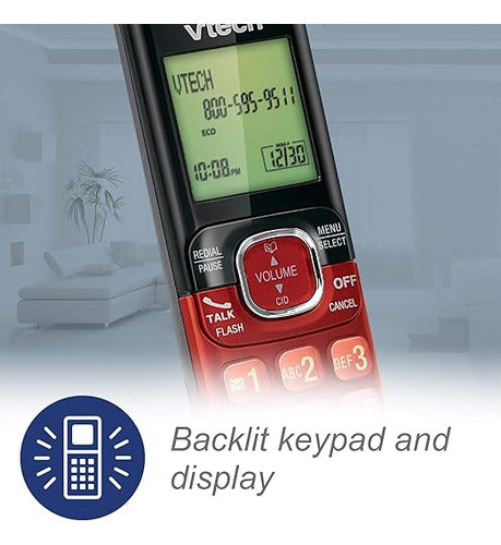 Teléfono Inalámbrico Vtech Modelo Cs6529-26 Rojo - Rojo
