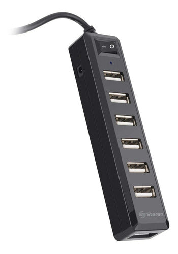 Hub Usb Steren Usb-537 7 Puertos 55 Cm Negro