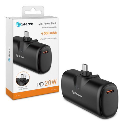 Cargador Steren Pb-2004 Usb-c Negro 4000mah 20w