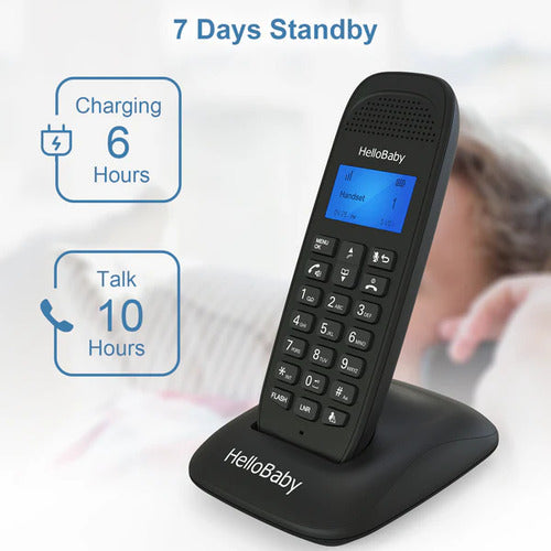 Teléfono Inalámbrico Hello Baby Modelo Hb1688-3 Negro