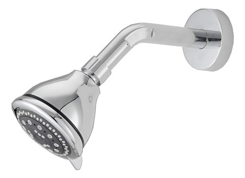 Homefits Baño 30100761-021 Regadera Redonda Cromo 5 Funcione Plateado