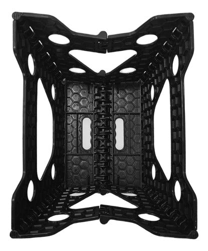 Banco Plegable Escalera Plástico Reforzado 27 Cm Color Negro Plastificado