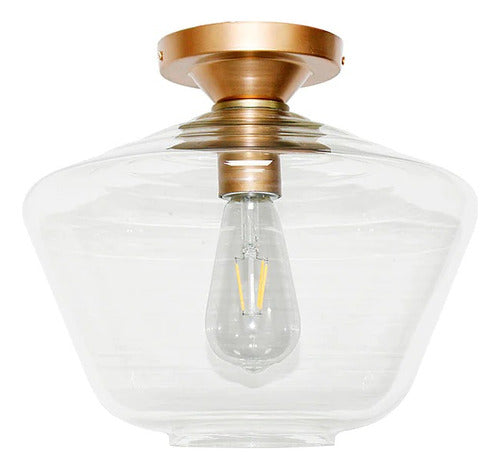 Plafón Circular Cálida Homefits Dorado 60w E27 Sin Foco