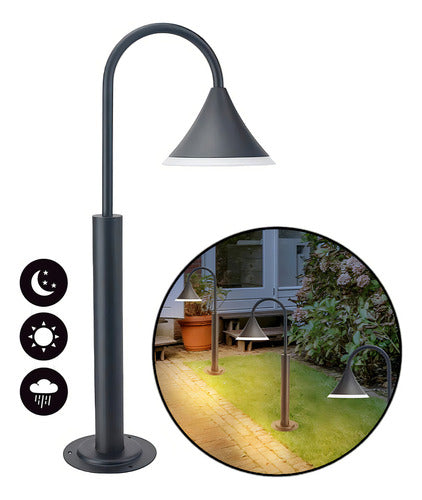 Poste  De Luz Led Para Exteriores Jardines Terrazas  Negro