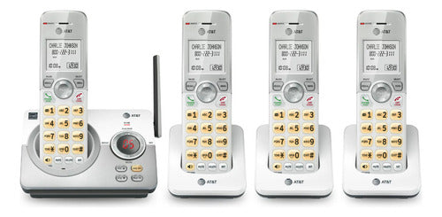 Juego De 4 Telefonos Inalambricos At&t Con Contestadora 2429 Plateado