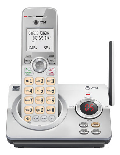 Teléfono Inalámbrico At&t El52119 Con Contestadora Y Bloqueo Plateado