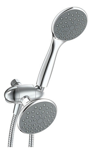 Homefits Regadera De Baño Modelo 30100831 Fija Y Manguera Gris Brillante