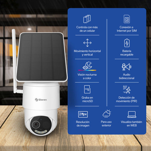 Cámara Ip Steren Cctv-610 Full Hd Solar Exterior Blanca Blanco