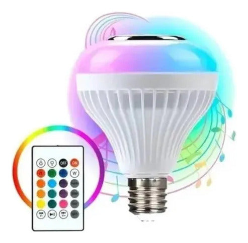 Foco Led Rgb Con Bocina Bluetooth Steren