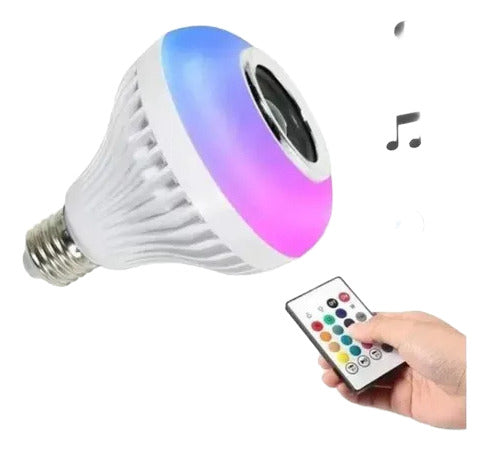 Foco Led Rgb Con Bocina Bluetooth Steren