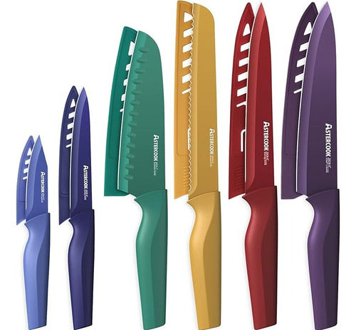 Juego De Cuchillos de Cocina Astercook 12 Piezas Modelo A60.k12087p