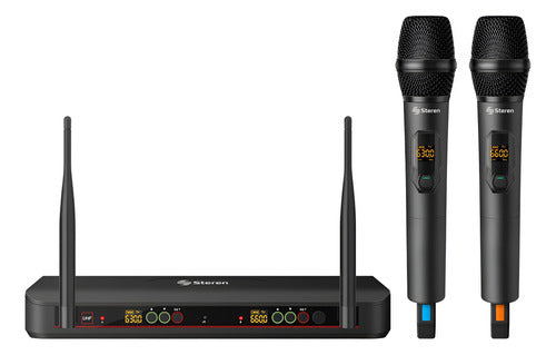 Micrófono Steren Mic-8020 Negro Inalámbrico Uhf
