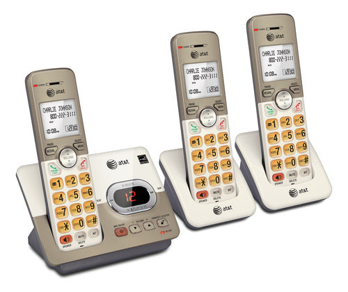 Paquete De 3 Telefonos At&t El52313 Con Contestadora Dorado
