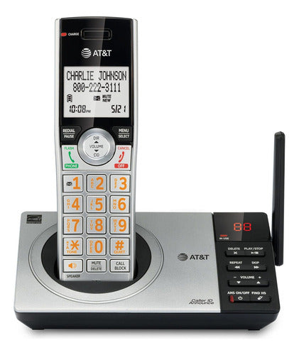 At&t Inalámbrico Plateado Y Negro - Excelente (Reacondicionado)