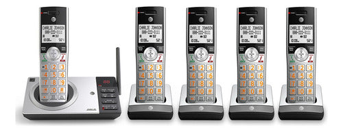 At&t Cl82507 Dect 6.0 - Teléfono Inalámbrico Con 5 Teléfonos Para El Hogar Con Contestador, Bloqueo De Llamadas, Anuncio