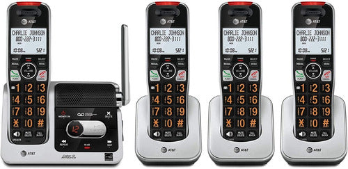 Teléfono Inalámbrico At&t Bl102-4 Negro 40h Batería 4 Tel