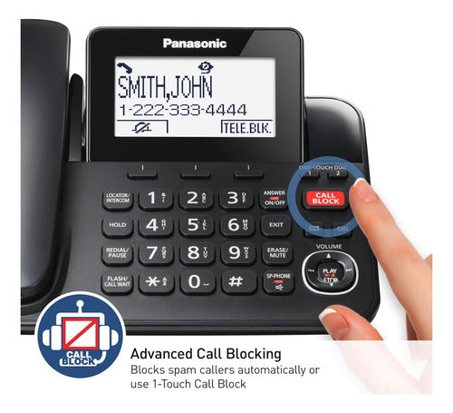 Teléfono Panasonic Kx-tgf852b, Set De 3, Pantalla Digital