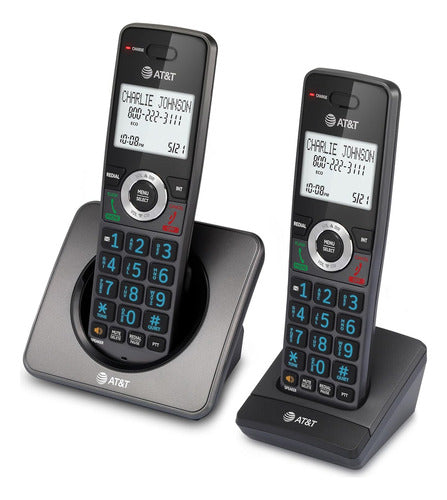2 Telefonos Inalambricos At&t Gl2101-2 Bloqueo Y Color Negro