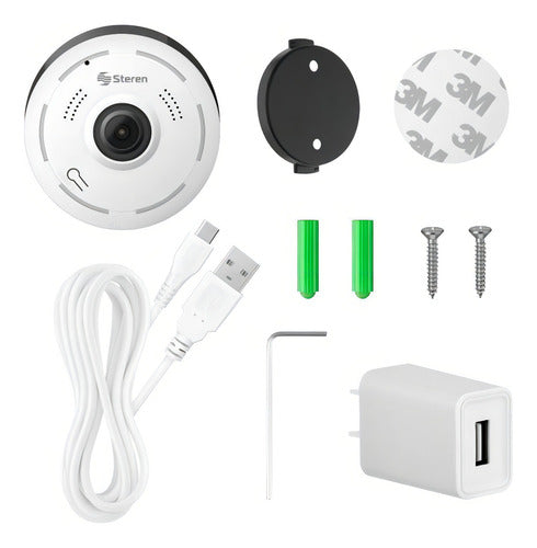 Cámara Vigilancia Espía Steren Cctv-232 Wi-fi Blanca 360