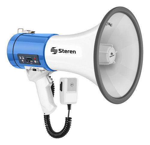 Megáfono Steren Mg-260 Blanco 25w Con Micrófono