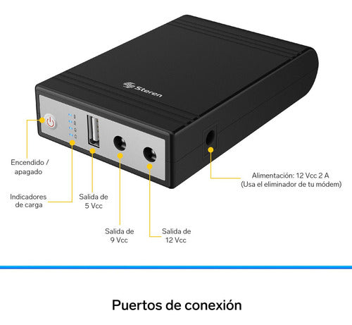 Mini No Break (ups) Para Módem 390 Min De Respaldo 8 800 Mah