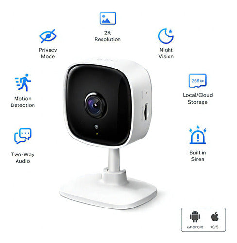 Cámara Tp-link Tapo C110p2 2k Para Bebés Con Alexa