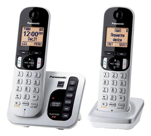 Teléfono Panasonic Kx-tgc222 Inalámbrico - Color Plateado