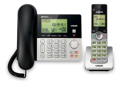 Teléfono Inalámbrico Y Alámbrico Cs-6949 Color Plateado