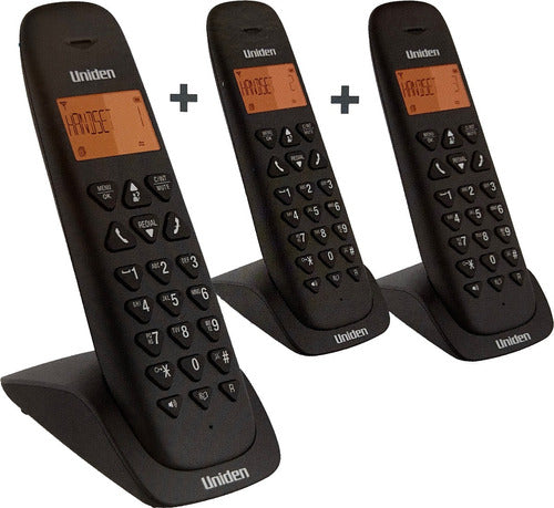 Juego De 3 Telefonos Inalambricos Uniden At-3102-3 Negros