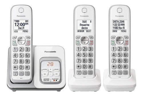 Juego De 3 Telefonos Inalambricos Panasonic Kx-tgd533 Blanco