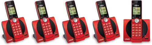 Juego De 5 Teléfonos Inalámbricos Vtech Rojo