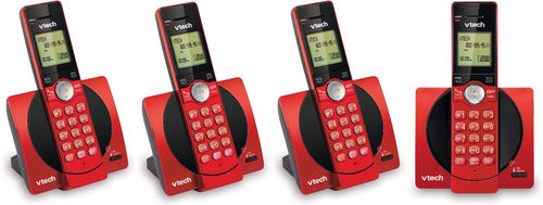Juego De 4 Teléfonos Inalámbricos Vtech Rojo