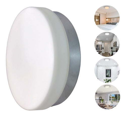 Lampara De Techo Led Plafon Luz Calida 3000k 15w Color Cromo