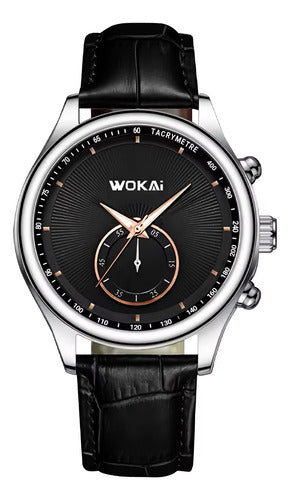 Reloj De Manecillas Wokai Negro Para Caballero Hombre