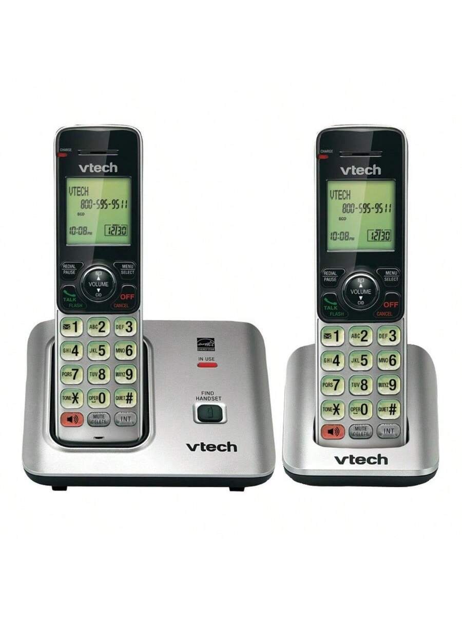 Teléfono Inalámbrico Vtech Cs6619-2 Negro Y Plateado