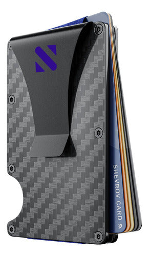 Cartera Tarjetero Con Clip Fibra De Carbono Billetera Y Rfid