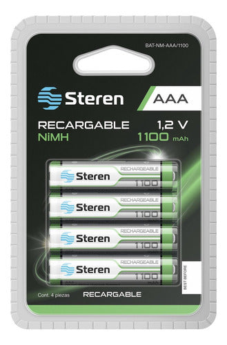 Paquete De 4 Pilas Recargables De Alta Capacidad  Aaa  Nimh