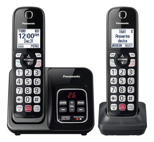 Panasonic Cordless Phone With Answering Machine, Advanced Call Block, Bilingual Caller Id And Easy To Read High-contrast