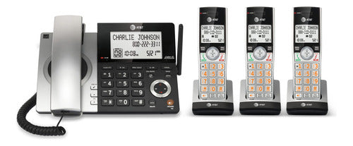 At&t Cl84307 Dect 6.0 Teléfono Ampliable Con Cable/inalámbrico Con Bloqueador De Llamadas Inteligente, Plateado/negro Co