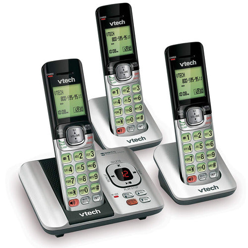 Vtech Dect 6.0 Auricular Inalámbrico, 3 Auriculares Inalámbricos, Plateado
