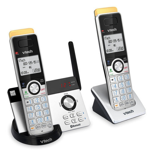 Vtech Is8121-2 - Teléfono Inalámbrico De Alcance Súper Largo De Hasta 2300 Pies Dect 6.0 Bluetooth 2 Para El Hogar Con C