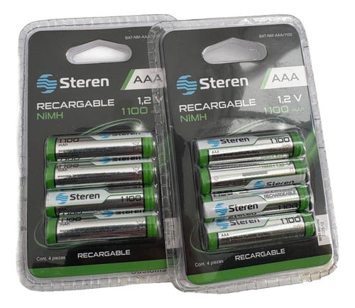 Steren Bat-nm-aaa/1100 Cilíndrica Pack 2 (8 Pilas) Recargabl