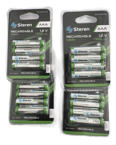 Paquete De 4 (16) Baterias Recargables Nimh Aaa/1100