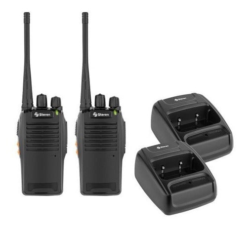 Kit 2 Radios Steren Rad-010 Walkie Talkie Radio De Comunicacion 800m Color Negro